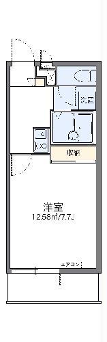 レオパレスグランディ朝日(1K/1階)の間取り写真