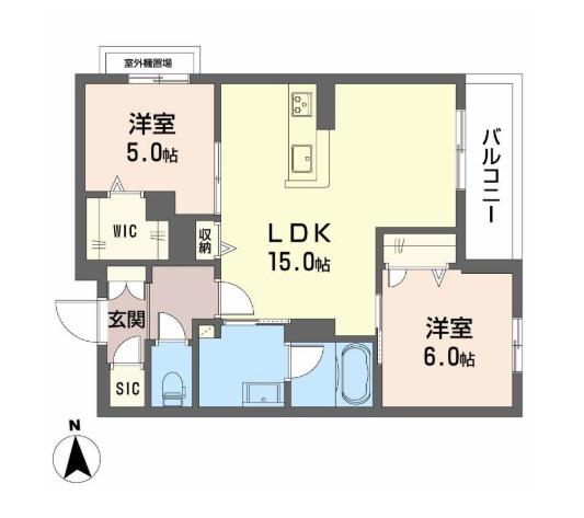 パルクブリーゼII(2LDK/3階)の間取り写真