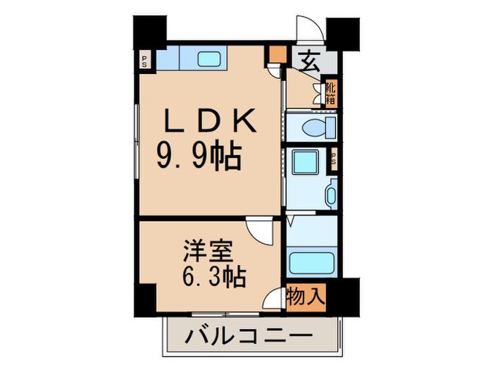 リーヴァ溝の口(1LDK/6階)の間取り写真