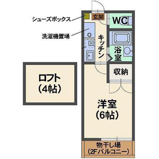 ラルグス(1K/2階)の間取り写真