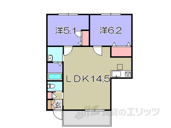 シエル アクーユ(2LDK/1階)の間取り写真