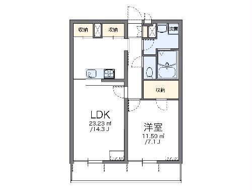 レオパレスアクアグレイス西尾久(1LDK/3階)の間取り写真
