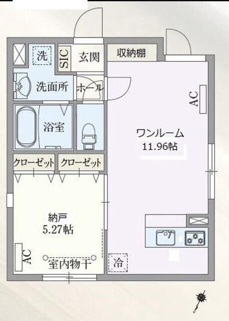 パセオ目黒2(1LDK/1階)の間取り写真