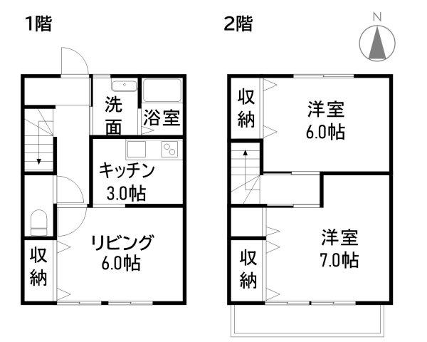 ジーエルハイツ(2LDK)の間取り写真