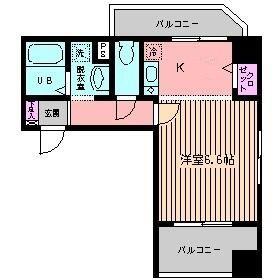 K-HOUSE(1K/4階)の間取り写真