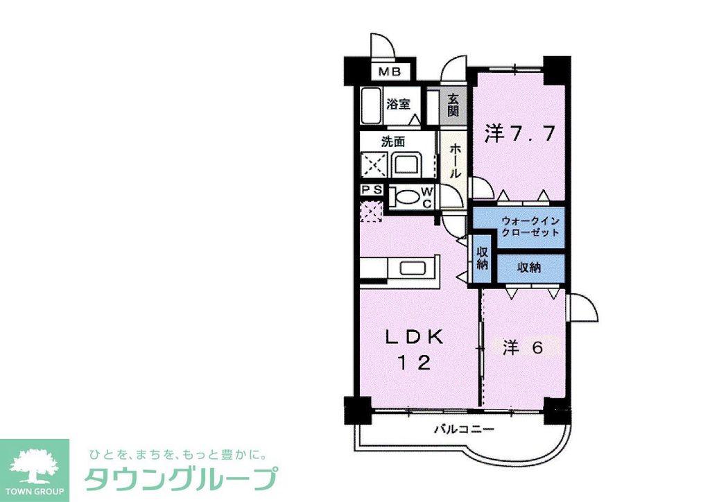 ベルクレーヌ21(2LDK/1階)の間取り写真