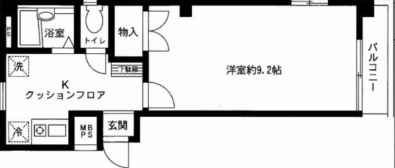 フェリエ四谷(1K/4階)の間取り写真