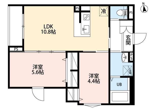 ROBOT HOME 荻窪(2LDK/1階)の間取り写真
