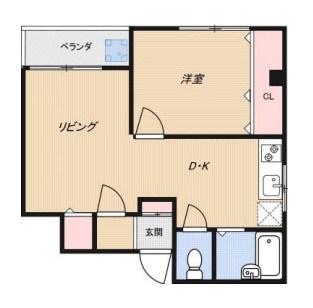 サンモール木川(2DK/3階)の間取り写真