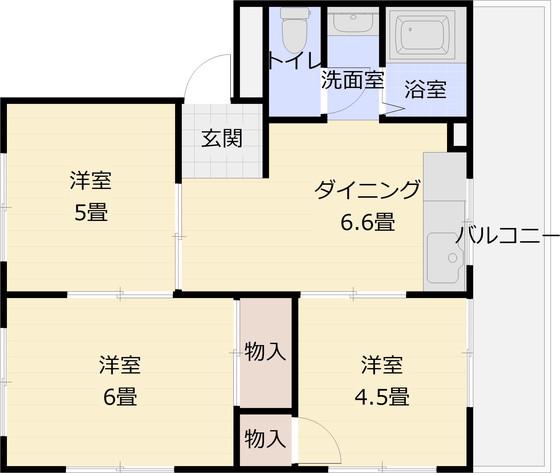 MKマンション(3DK/2階)の間取り写真