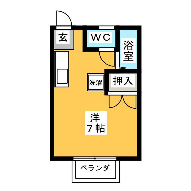 ロイヤル石榑II(ワンルーム/2階)の間取り写真