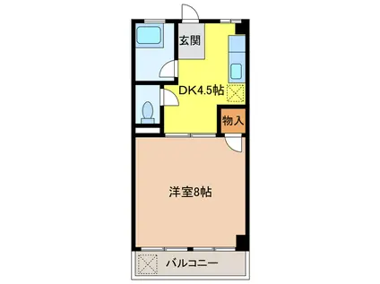 フェンリル穂積 A(1DK/3階)の間取り写真