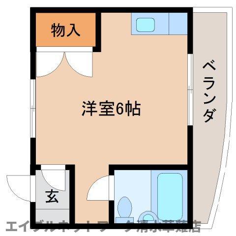 αハイツ(ワンルーム/3階)の間取り写真