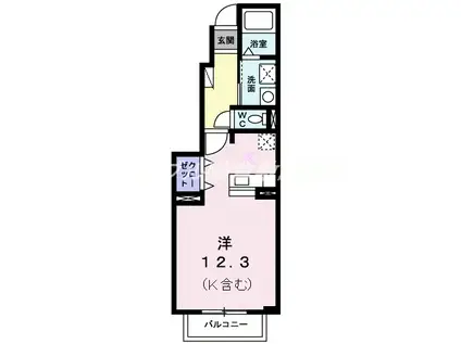 レフィナードA(ワンルーム/1階)の間取り写真