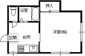 コーポラスN(1K/1階)の間取り写真