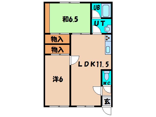 プラザ・クリプトメリア(2LDK/2階)の間取り写真
