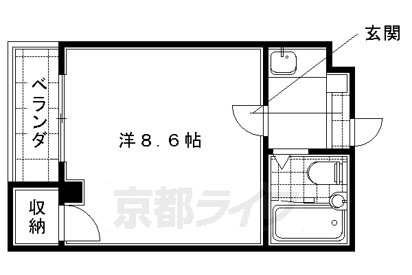 ハイツすぎさII(1K/3階)の間取り写真