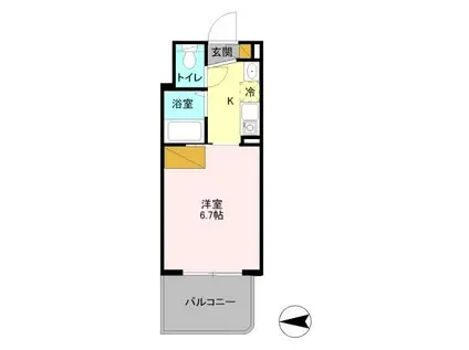 東武野田線 運河駅 3階建 築28年(1K/2階)の間取り写真