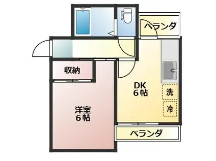 エスカイア100高円寺第一(1DK/1階)の間取り写真