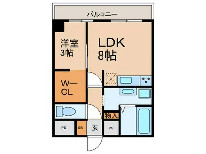 みつもとアレー(1LDK/4階)の間取り写真