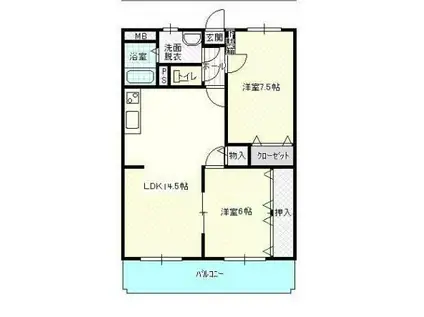 エスポワールII田井(3DK/3階)の間取り写真