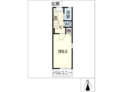 ST.AKANAT N(1K/2階)の間取り写真