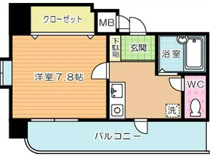 オリジンコアビル(1K/7階)の間取り写真