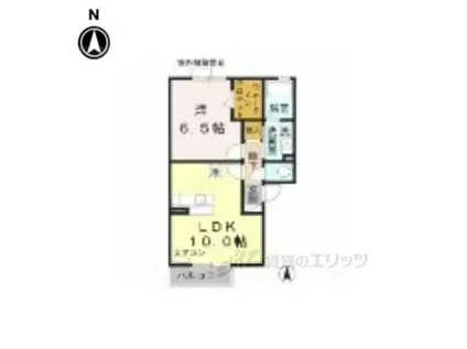エスペランサ木津(1LDK/2階)の間取り写真