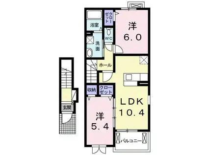 ヴィタ・ノーヴァ(2LDK/2階)の間取り写真