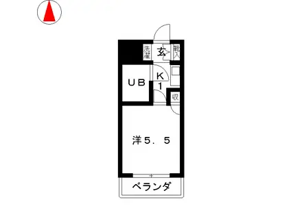 クリオ妙蓮寺参番館(ワンルーム/3階)の間取り写真