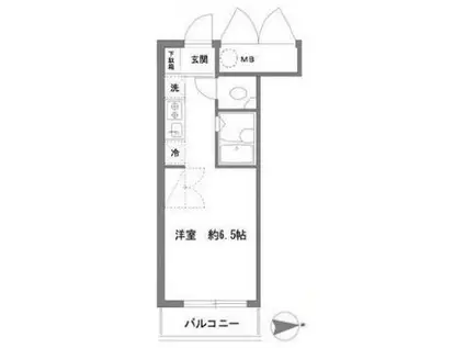 ラグゼナ本厚木(ワンルーム/3階)の間取り写真