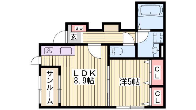 マジェスティII(1LDK/1階)の間取り写真