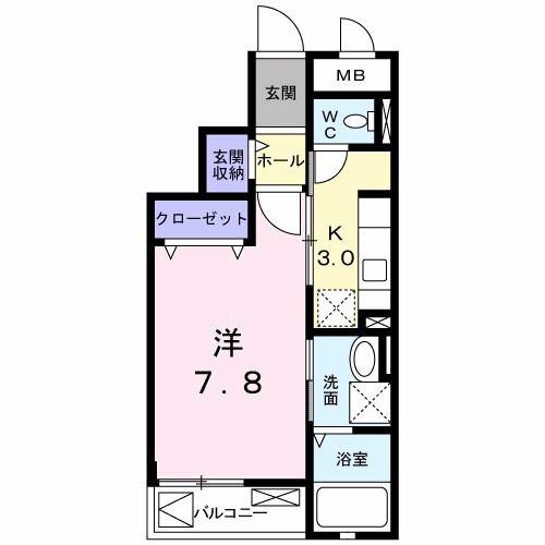 パル池田 2(1K/3階)の間取り写真