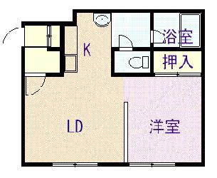 セピア5・1(1DK/2階)の間取り写真
