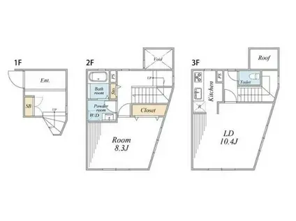 BELLEVIAGE NAKAMEGURO(1LDK/2階)の間取り写真