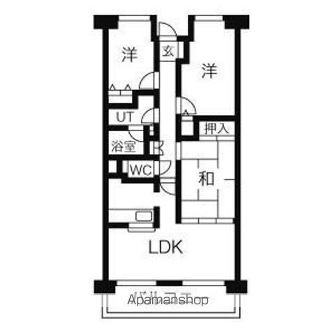 ダイアパレスアコスト岩沼 II(3LDK/4階)の間取り写真
