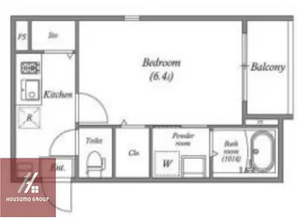 グランディールソレイユ(1K/3階)の間取り写真