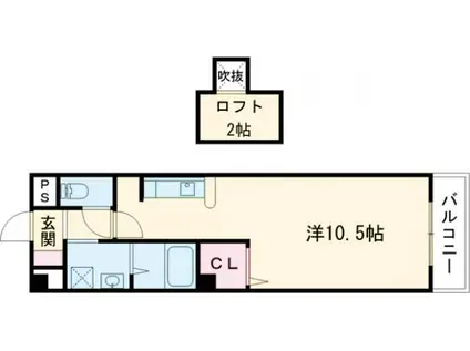 サンアビテ(1K/2階)の間取り写真
