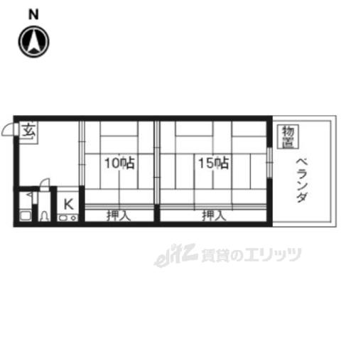 アーバンハイツ上長者町通(2LDK/5階)の間取り写真