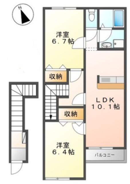 メゾン・ド・MISE II(2LDK/2階)の間取り写真