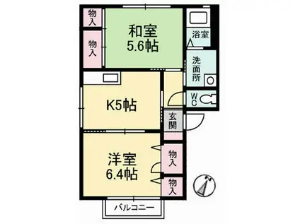 エクセルメゾンめぐみ(2K/1階)の間取り写真