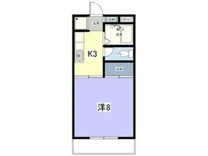 ヴィラネルI(1K/2階)の間取り写真