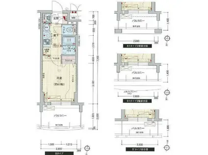 プレサンス泉アーバンゲート(1K/4階)の間取り写真