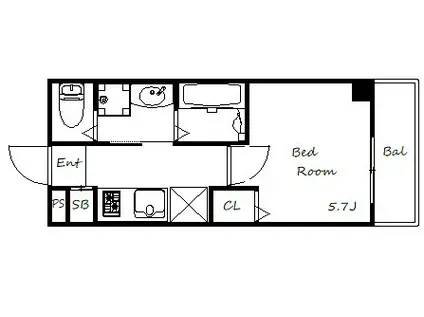 レガーロ雲井(1K/2階)の間取り写真