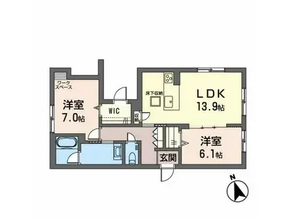 アネックス神明(2LDK/1階)の間取り写真