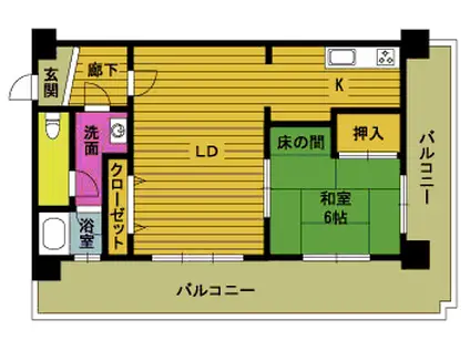 エスバイエルマンション(1LDK/2階)の間取り写真