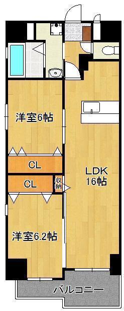 メゾンド・ファミーユ門司港(2LDK/7階)の間取り写真