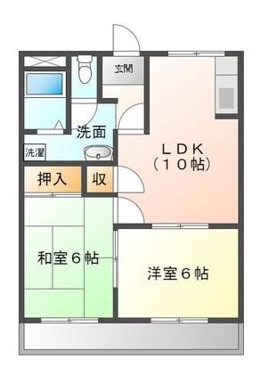 ファイン梅森(2LDK/1階)の間取り写真
