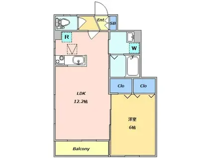 ルージュヒロ(1LDK/1階)の間取り写真