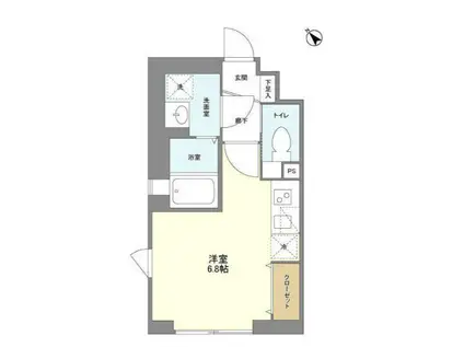 エヌティーピーアール武蔵小山(ワンルーム/2階)の間取り写真